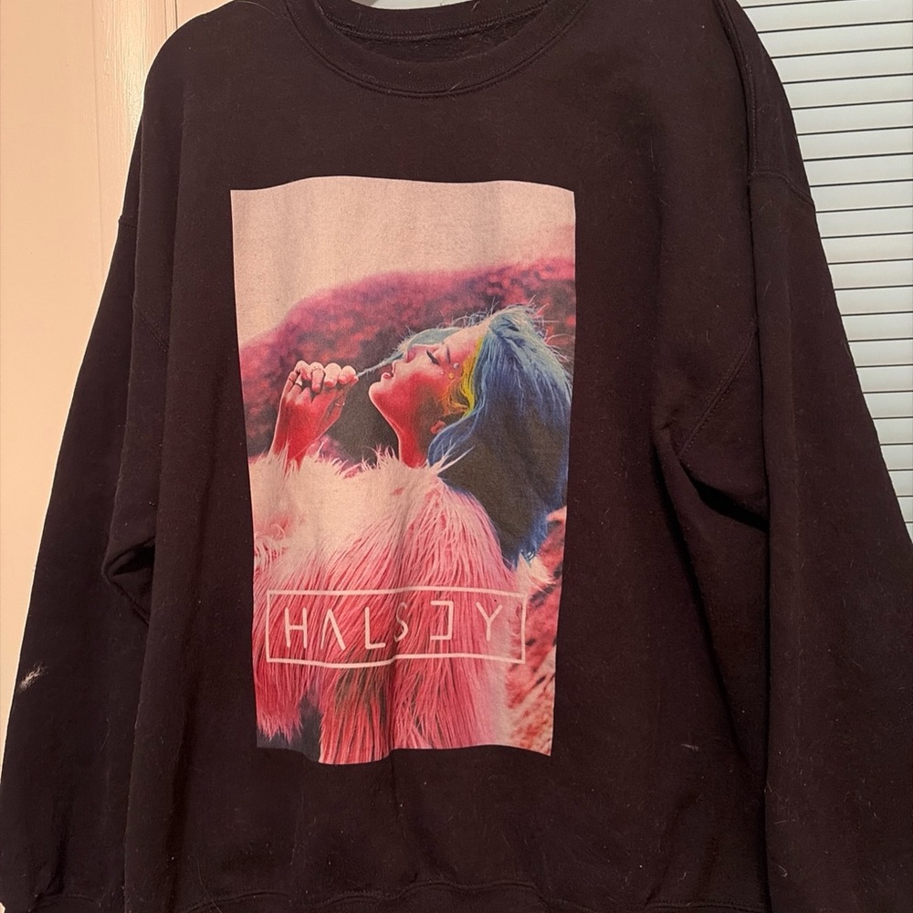 Unofficial Black Sweatshirt with Halsey Badlands Graphic